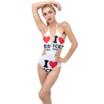 I love iced coffee Plunging Cut Out Swimsuit