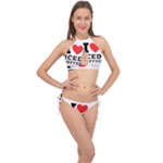 I love iced coffee Cross Front Halter Bikini Set