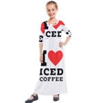 I love iced coffee Kids  Quarter Sleeve Maxi Dress