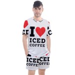 I love iced coffee Men s Mesh Tee and Shorts Set