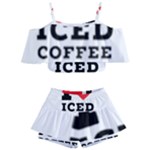 I love iced coffee Kids  Off Shoulder Skirt Bikini