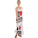 I love iced coffee Cami Maxi Ruffle Chiffon Dress