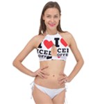 I love iced coffee Cross Front Halter Bikini Top