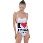 I love iced coffee Tie Strap One Piece Swimsuit