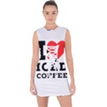 I love iced coffee Lace Up Front Bodycon Dress