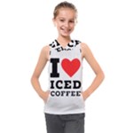 I love iced coffee Kids  Sleeveless Hoodie