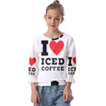 I love iced coffee Kids  Cuff Sleeve Top