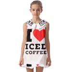 I love iced coffee Kids  Pilgrim Collar Ruffle Hem Dress