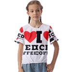 I love iced coffee Kids  Cuff Sleeve Scrunch Bottom Tee