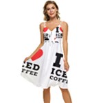 I love iced coffee Sleeveless Tie Front Chiffon Dress