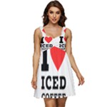 I love iced coffee Ruffle Strap Babydoll Chiffon Dress