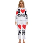 I love iced coffee Womens  Long Sleeve Lightweight Pajamas Set