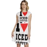 I love iced coffee Cap Sleeve High Waist Dress