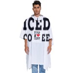 I love iced coffee Men s Hooded Rain Ponchos