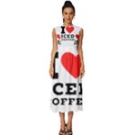 I love iced coffee Sleeveless Round Neck Midi Dress