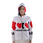 I love wasabi Women s Hooded Windbreaker