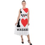 I love wasabi Midi Tie-Back Chiffon Dress