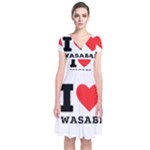 I love wasabi Short Sleeve Front Wrap Dress