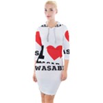 I love wasabi Quarter Sleeve Hood Bodycon Dress