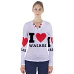 I love wasabi V-Neck Long Sleeve Top