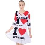 I love wasabi Quarter Sleeve Front Wrap Dress