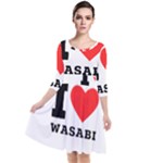 I love wasabi Quarter Sleeve Waist Band Dress