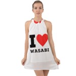 I love wasabi Halter Tie Back Chiffon Dress
