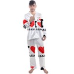 I love wasabi Men s Long Sleeve Satin Pajamas Set