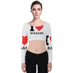 I love wasabi Velvet Long Sleeve Crop Top