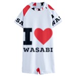 I love wasabi Kids  Boyleg Half Suit Swimwear