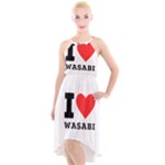 I love wasabi High-Low Halter Chiffon Dress 