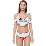 I love wasabi Ruffle Edge Tie Up Bikini Set	