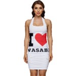 I love wasabi Sleeveless Wide Square Neckline Ruched Bodycon Dress