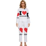 I love wasabi Womens  Long Sleeve Lightweight Pajamas Set