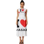 I love wasabi Sleeveless Round Neck Midi Dress