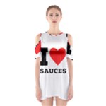 I love sauces Shoulder Cutout One Piece Dress