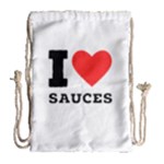 I love sauces Drawstring Bag (Large)