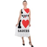 I love sauces Midi Tie-Back Chiffon Dress