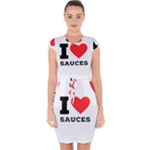 I love sauces Capsleeve Drawstring Dress 