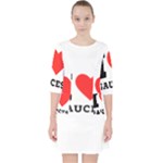 I love sauces Quarter Sleeve Pocket Dress