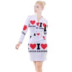 I love sauces Button Long Sleeve Dress