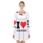 I love sauces Long Sleeve Velvet V-neck Dress