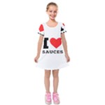 I love sauces Kids  Short Sleeve Velvet Dress