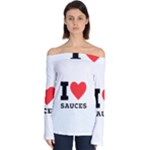 I love sauces Off Shoulder Long Sleeve Top