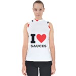 I love sauces Mock Neck Shell Top