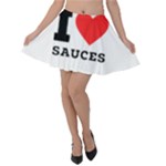 I love sauces Velvet Skater Skirt