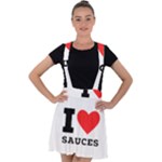 I love sauces Velvet Suspender Skater Skirt