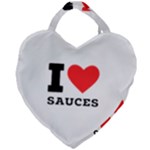 I love sauces Giant Heart Shaped Tote