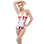 I love sauces Plunging Cut Out Swimsuit