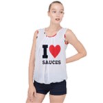 I love sauces Bubble Hem Chiffon Tank Top